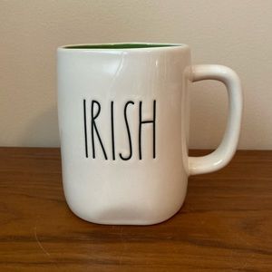 🍀NEW! Rae Dunn St. Patrick’s Day “IRISH” Shamrock Double Sided Mug
